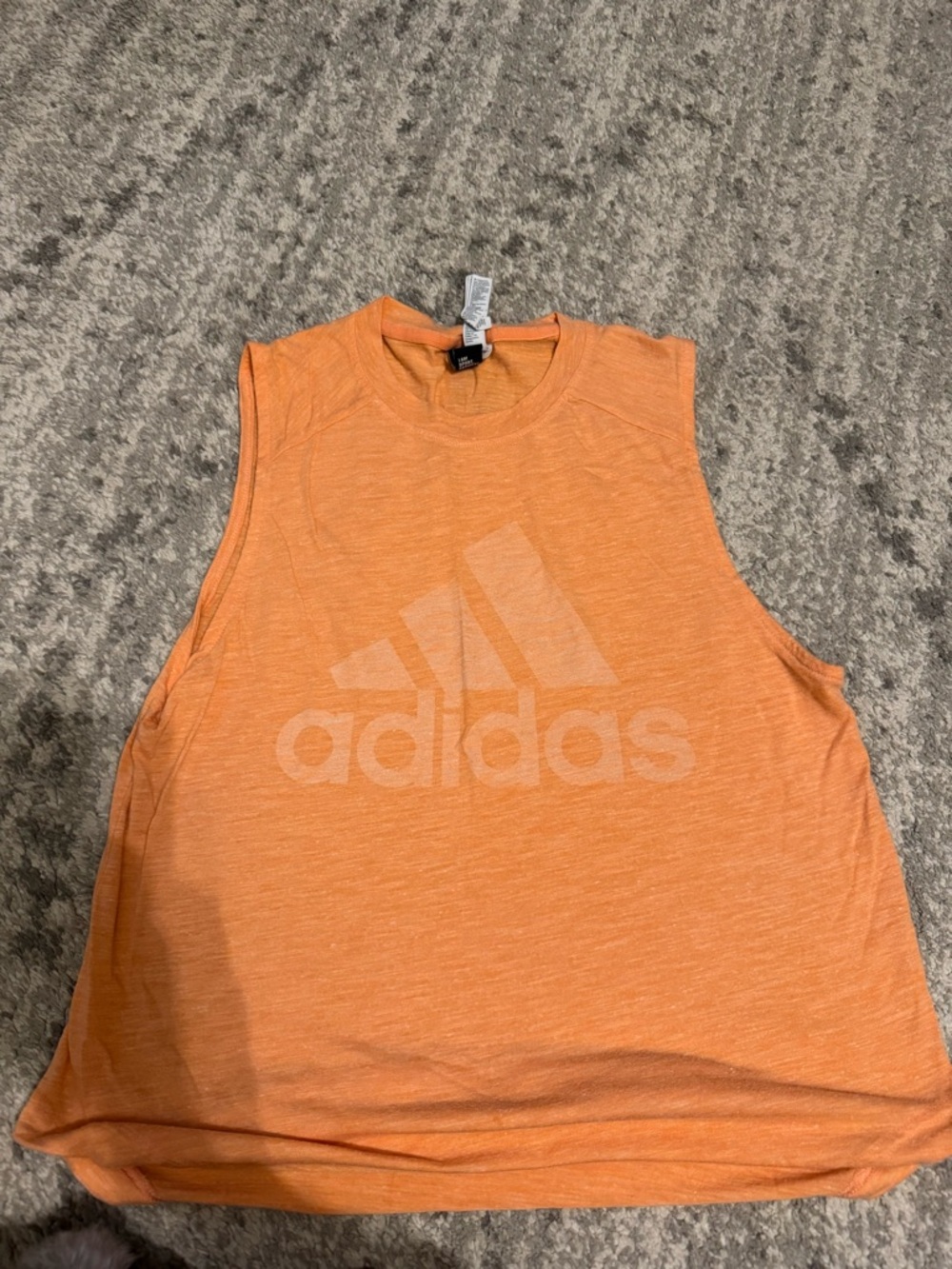 adidas Orange Logo Muscle Tank Top